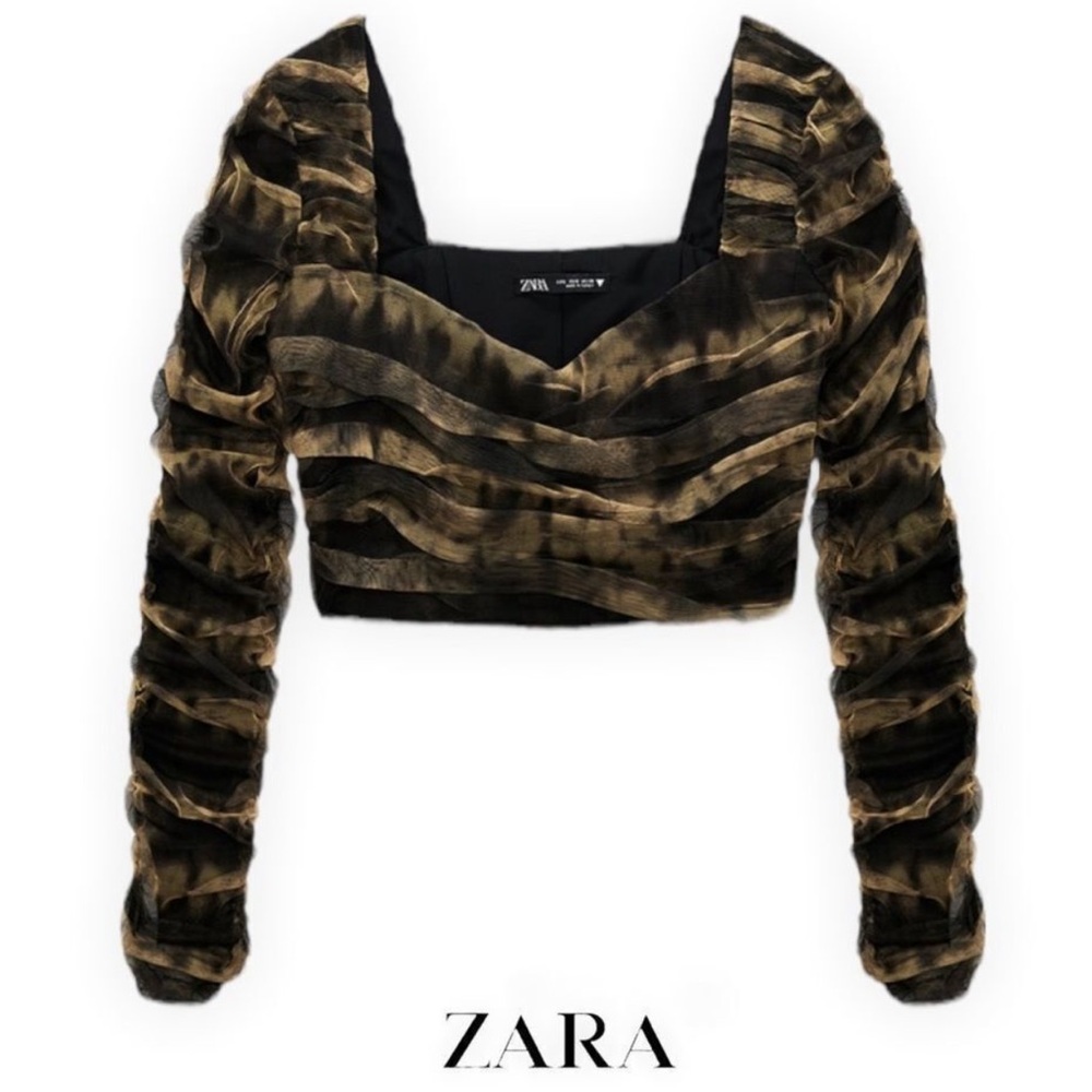 ZARA CORSETRY TULLE CROP TOP 4661/402 size XL